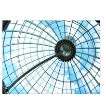 Economical Prefab Steel Structure Curved Canopy Easy Erection Glass Dome Roof For Hotel Atrium